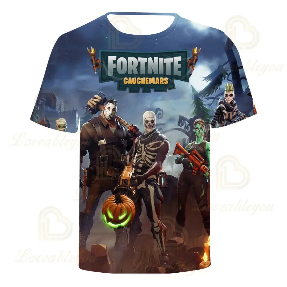 Czerwony Jade Fortnite Anime Battle Royale 3D T-shirt dla mężczyzn, kobiet i dzieci – T-shirt Pelly, prezent urodzinowy dla dziewczynek i chłopców