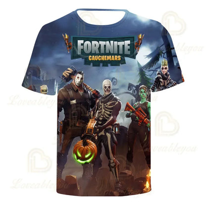 Czerwony Jade Fortnite Anime Battle Royale 3D T-shirt dla mężczyzn, kobiet i dzieci – T-shirt Pelly, prezent urodzinowy dla dziewczynek i chłopców