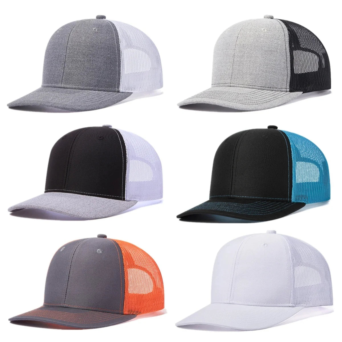 Hot Sale Unisex Cap Slight Curved Brim Style Trucker Hat  Men & Women Casual Outdoor Breathable Summer Cap