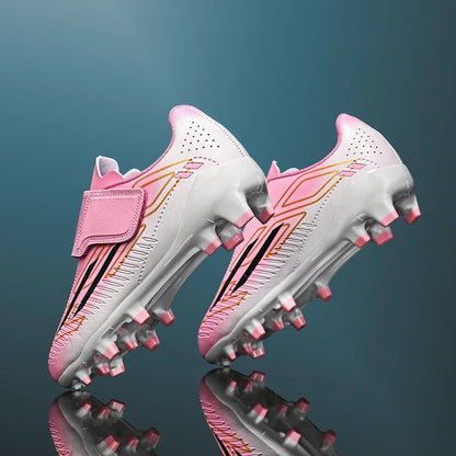 Chaussures de football professionnelles pour hommes, sans lacets, antidérapantes, pour jeunes, crampons FG/TF, entraînement sur terrain, crampons rapides pour le football.