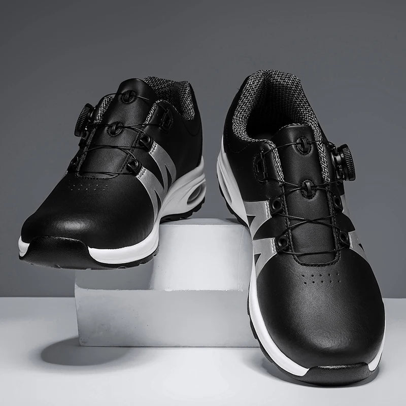 Golf Shoes Air Cushion Men Sports Running Driving Shoes Breathable Lightweight Comfortable Athletic Nonskid Rotating Sneakers