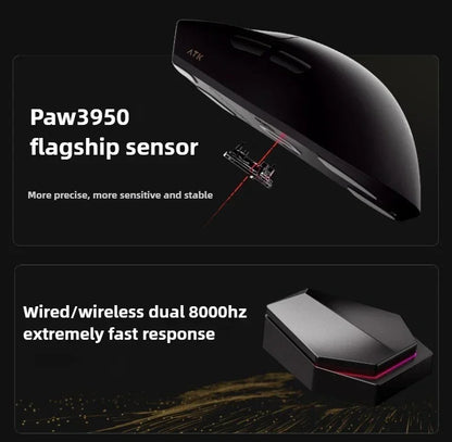 New ATK X1 SE Starlight Wireless Lightweight Mouse PAW3395 26K DPI Hub Page Driver 1000Hz Gaming Mouse PC Player Accessories