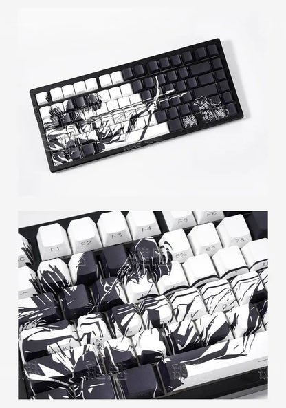 Anime Platycodon Cherry Key Cap Set PBT 130 Key Side Engraved Light Transmission for 60/84/98/108 Mechanical Keyboard ISO