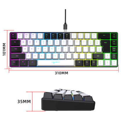68 Keys Gaming Keyboard USB Wired RGB Gaming Keyboard with 20 Backlight Modes, Compact Mini Gaming Keyboard for Windows PC Laptop Desktop