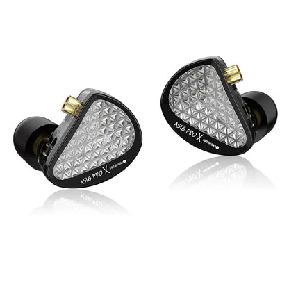 Auriculares intra-auriculares monitor KZ AS16 PRO X HiFi – auscultadores com fios com 8 drivers de armadura balanceada e microfone