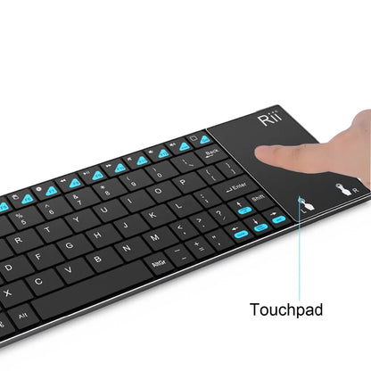 Tastiera wireless russa spagnola inglese francese Rii K12+/i12+ Mini Keyboard con touchpad mouse per Android laptop PC TV Box