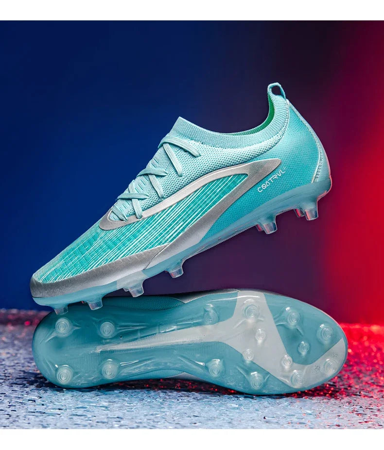 Neue Herren-Fußballschuhe für draußen, atmungsaktive Fußballschuhe für Erwachsene mit rutschfester Sohle, lange Stollen, Sportschuhe für Training, Jungen und Spiel, komfortabel