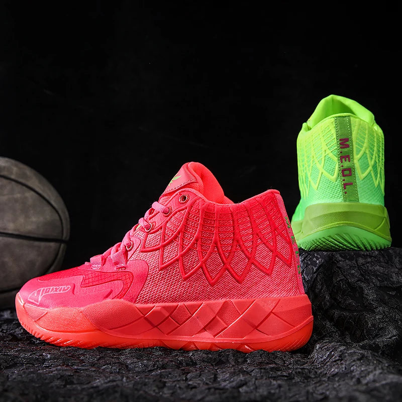 The youth actual combat basketball shoe movement outdoor comfortable cushioning wear-resisting fashion breathable high quality