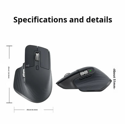 Logitech MX Master 3S Wireless Bluetooth Mouse, Business Office Softtone Mouse, Ergonomic Business Office Mouse