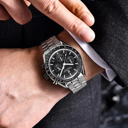 Ρολόι PAGANI DESIGN Moon – Πολυτελές χρονογράφος χαλαζία για άνδρες, σπορ στυλ, ζαφείρι με αντιανακλαστική επίστρωση, φωτεινή οθόνη