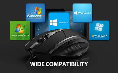 INPHIC F1 2.4G Wireless Mouse, 500mAh Ergonomic Rechargeable, Power Display, Office Home Silent Laptop Desktop Computer Universal