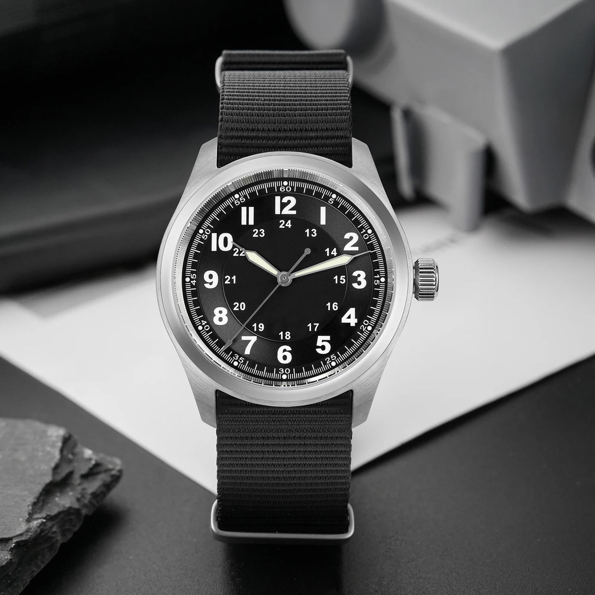 Militado ML08 Quartz Watch Ronda 515 Movement Domed Sapphire Wristwatch BGW9 Luminous 10Bar Waterproof 38mm Men Watches