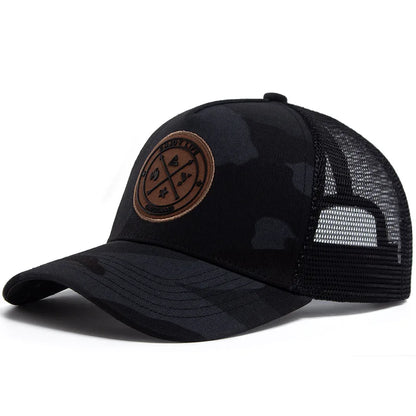 ENJOY LIFE Letter Patch Snapback Hat Camouflage Breathable Mesh Men Hip Hop Baseball Cap Outdoor Casual Sun Hat For Women