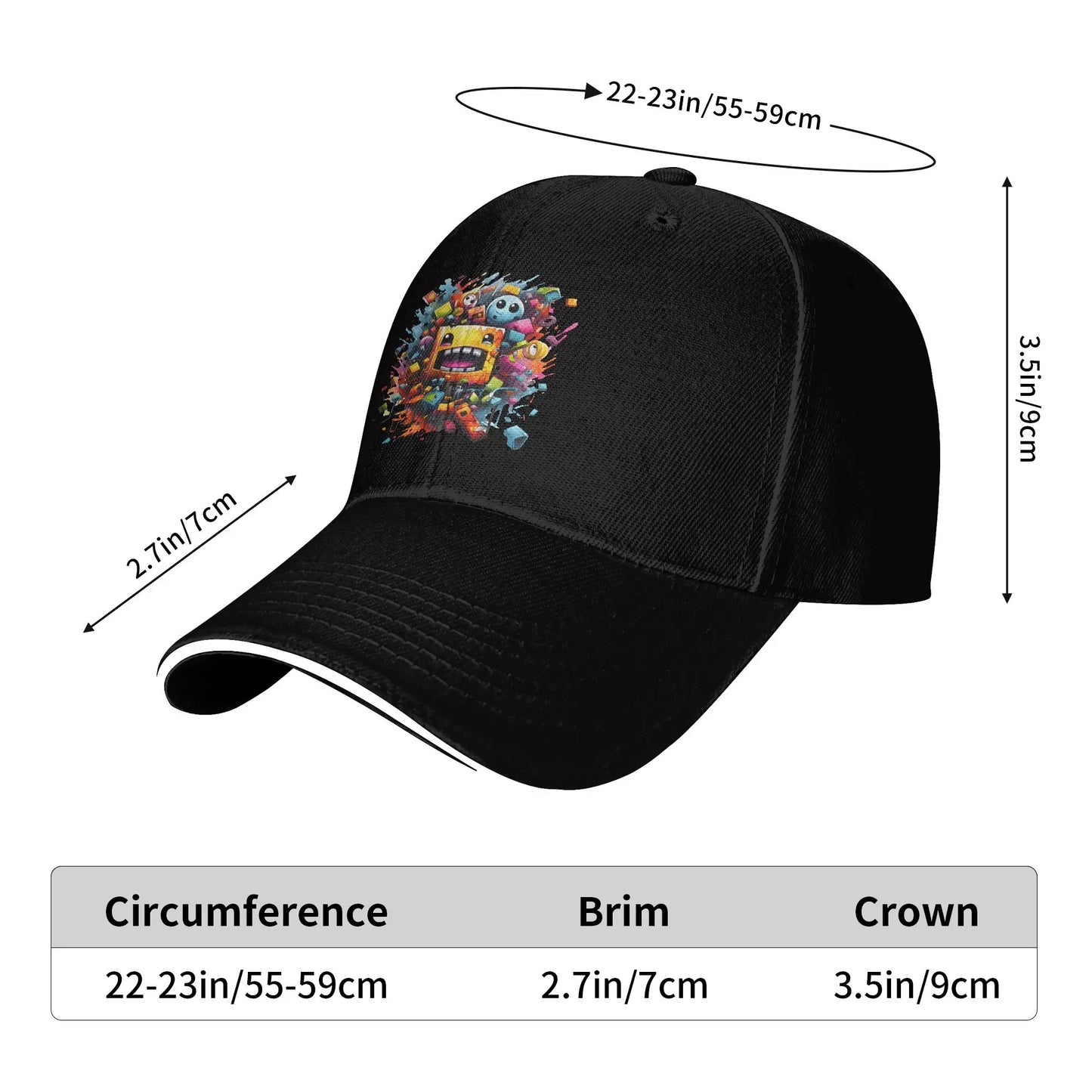 Geometry Cube Gaming Dash Baseball Cap Hip Hop  Sandwich Hats Unisex Adjustable Dad Hat Sport