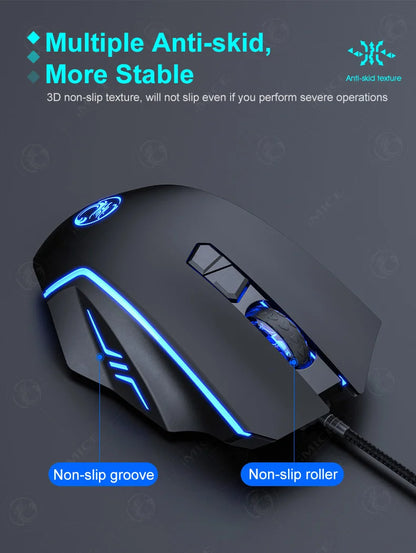 USB Wired Gaming Mouse, RGB Backlit Computer Mice, 8 Keys 7200 DPI High Precision Optical Mouse For Office Laptop Home Computer