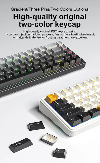 AULA F65 Mechanical Keyboard Three Mode Custom Wireless/Bluetooth/Wired Connection Full Key Hot-swapable Office Gaming Esports