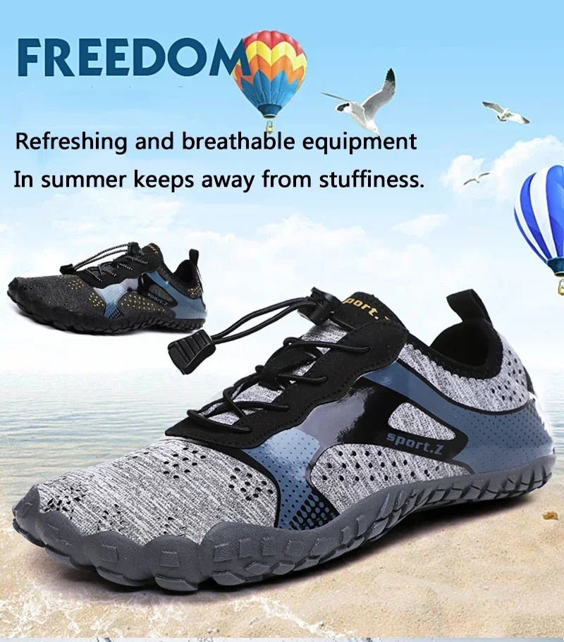 Men's Lightweight Refreshing Aqua Boots, Breathable Women's Outdoor Water Shoes, Anti-Slippery Wear-Resistant Sports Hiking Sneakers