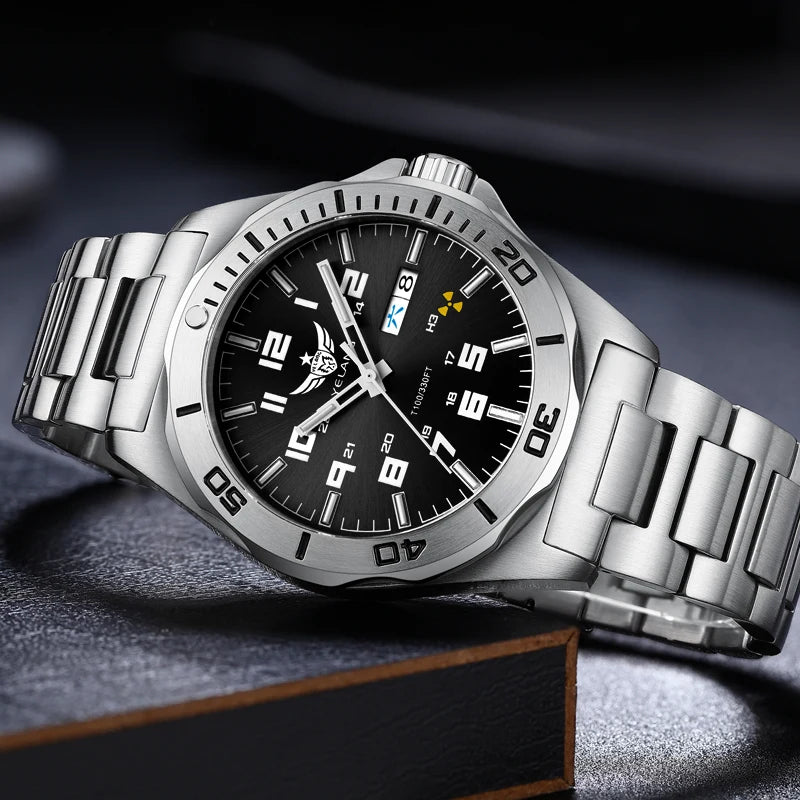 YELANG V1019 Men's Luminous Watch 44mm Mechanical Sapphire Miyota 8205 Automatic Movement 100m Waterproof Diver's Watch for Men