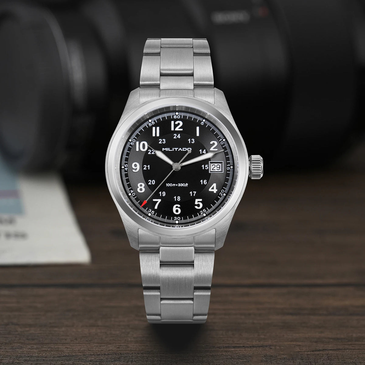 Militado ML08 Quartz Watch Ronda 515 Movement Domed Sapphire Wristwatch BGW9 Luminous 10Bar Waterproof 38mm Men Watches