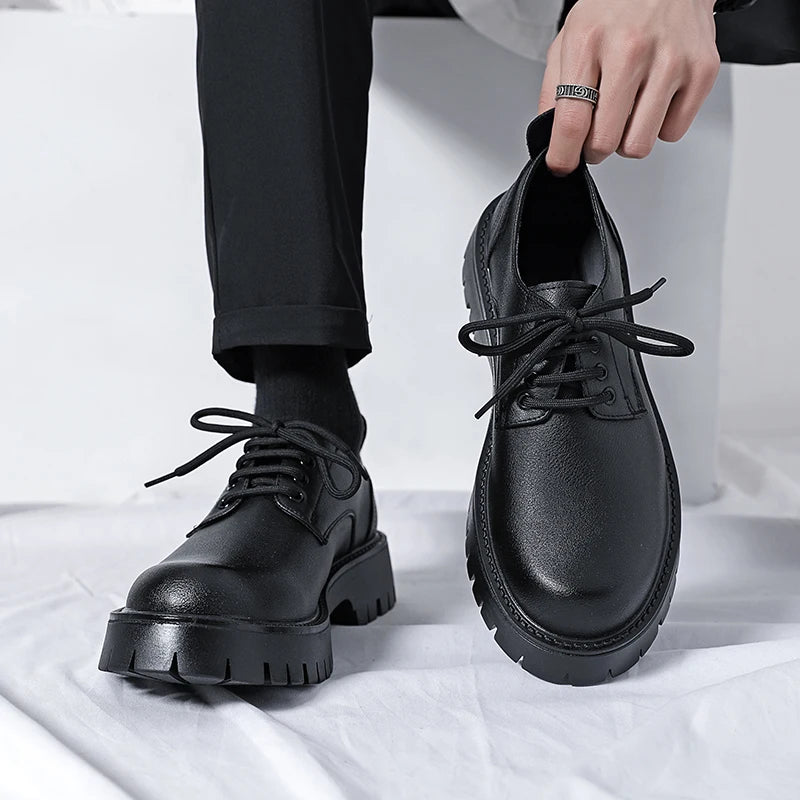 White Lace-up Oxford Shoe Men Fashion Men's Leather Sneakers Breathable Casual Loafers Shoes Mens Designer Men Comfortable Shoes