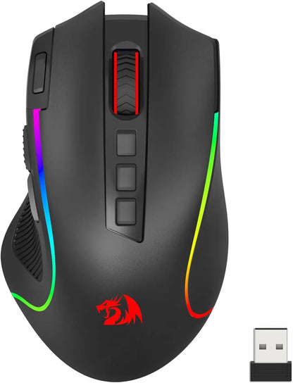 Redragon M612 PRO BT & 2.4 RGB Gaming Mouse, 8000 DPI Wired/Wireless Optical Gamer Mice, 11 Programmable Buttons & 6 Backlit Modes