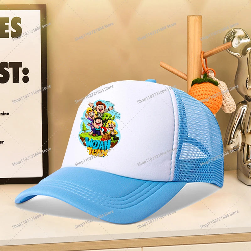 Wojan Teams Mesh Baseball Cap Cute Cartoon Summer Outdoor Sports Sun Hat Fashion Parent-child Activity Breathable Sunbonnet Gift