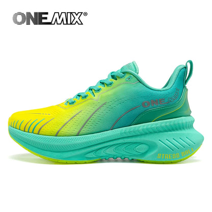 ONEMIX Νέα Παπούτσια Τρεξίματος με Αντικραδασμική Προστασία για Άνδρες, Κατάλληλα για Βαρείς Δρομείς, Δέσιμο με Κορδόνια, Αθλητικά Γυναικεία, Αντιολισθητικά Outdoor Sneakers για Άνδρες