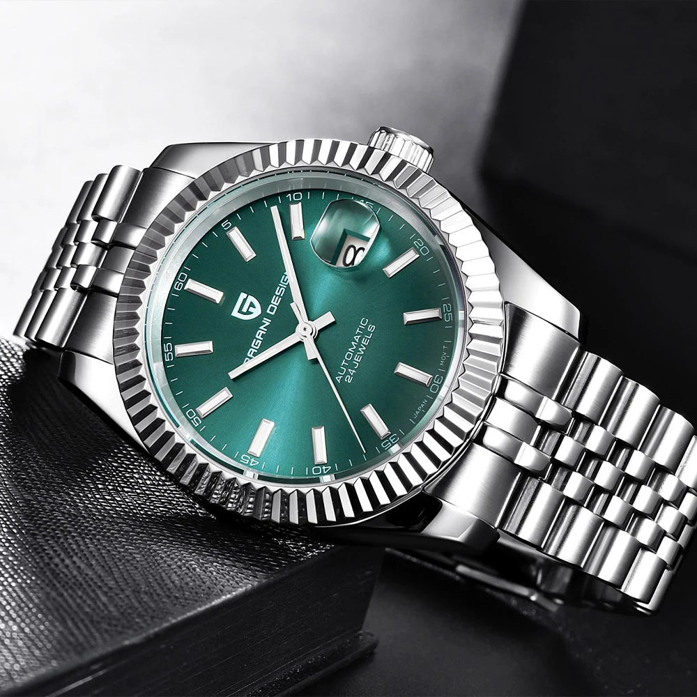 Mekaniskt armbandsur för män PAGANI DESIGN PD1645 – Urverk 8215, safirglas, lyxmodell i stål, vattentätt upp till 100 m
