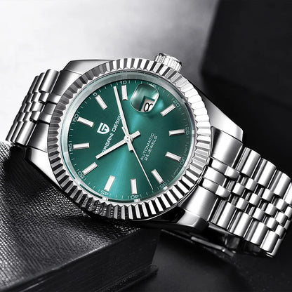 Mekaniskt armbandsur för män PAGANI DESIGN PD1645 – Urverk 8215, safirglas, lyxmodell i stål, vattentätt upp till 100 m