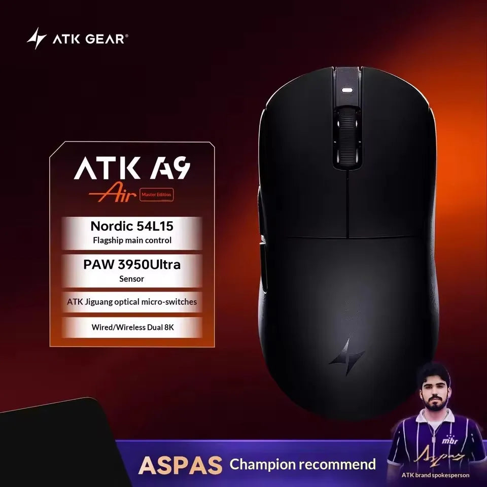 ATK Dragonfly A9 SE Plus Pro Max Ultra Wireless Gaming Mouse NearLink Ultra-lightweight Tri-mode Dual 8K Ergonomic E-sports Mouse