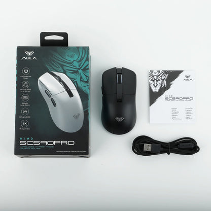 AULA SC590 PRO Wireless Gaming Mouse, Tri-Mode Bluetooth, 2.4GHz & Wired Gaming Mouse, 20000 DPI PAW3311 Sensor, 1000Hz Polling Rate RGB Gaming Mouse