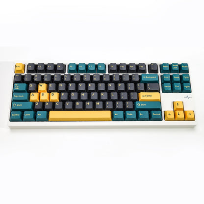 KBDiy GMK MarrsGreen Tastenkappen Retro PBT ISO Double-Shot Cherry-Profil Tastenkappen für MX-Switches Mechanische Gaming-Tastatur-Tastenkappen