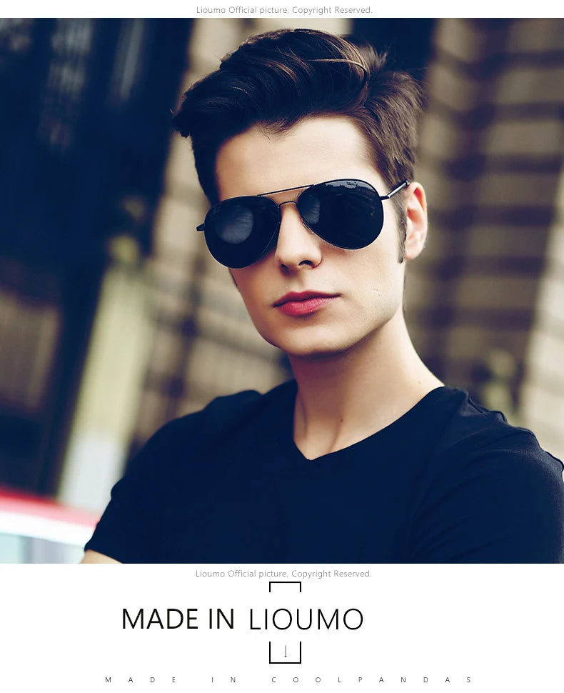 LIOUMO Top Quality Aviation Sunglasses Men Polarized Driving Glasses Women Fashion Pilot Goggles Anti-Glare lentes de sol hombre