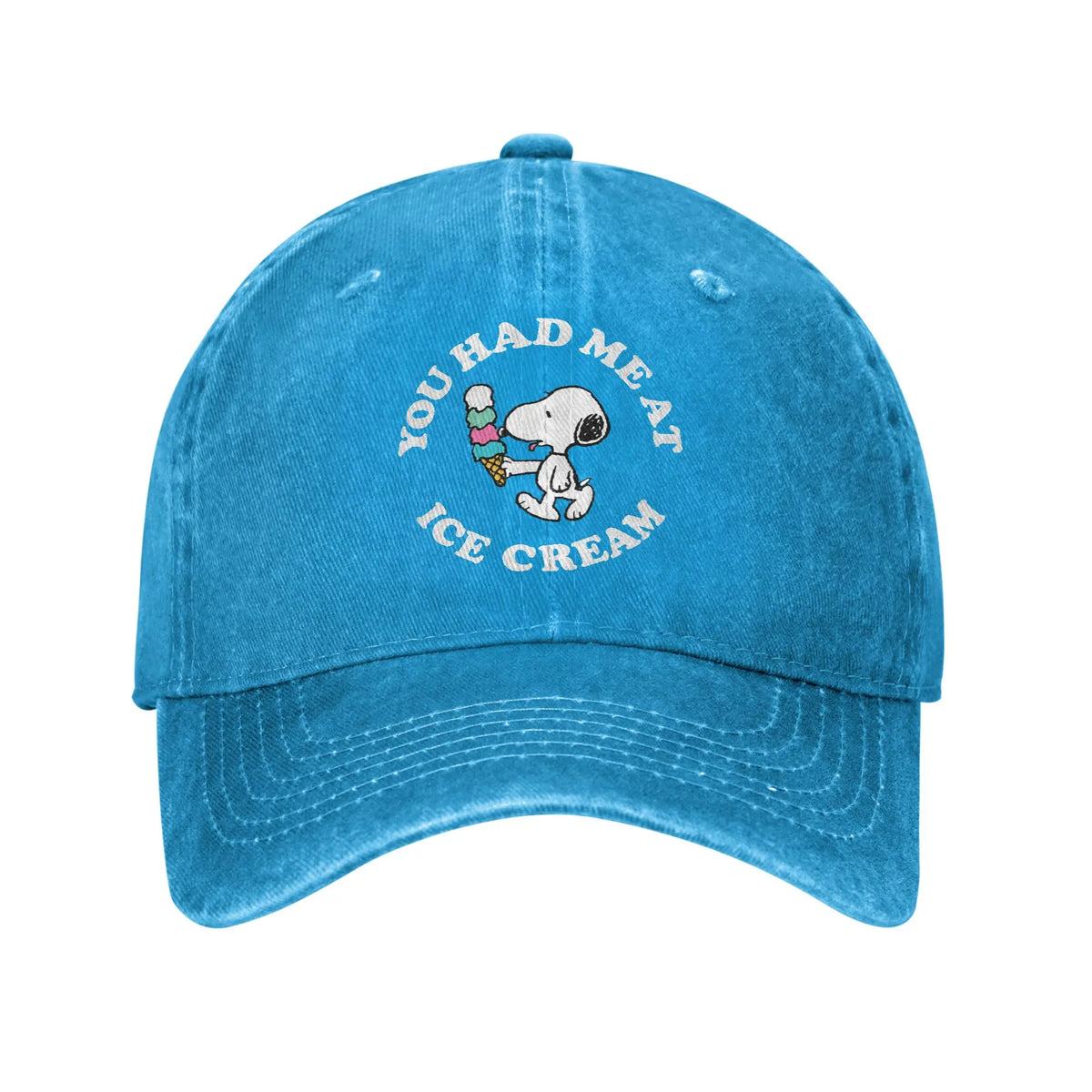 Sleeping Snoopy-baseballkepsar, avslappnad stil, tvättad look, snapback-keps, unisex, utomhus, sommar, justerbar keps