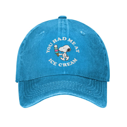Sleeping Snoopy-baseballkepsar, avslappnad stil, tvättad look, snapback-keps, unisex, utomhus, sommar, justerbar keps