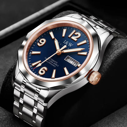 Reloj CARNIVAL luxury mechanical men’s watch in tungsten, MIYOTA 8205 automatic movement, water-resistant.