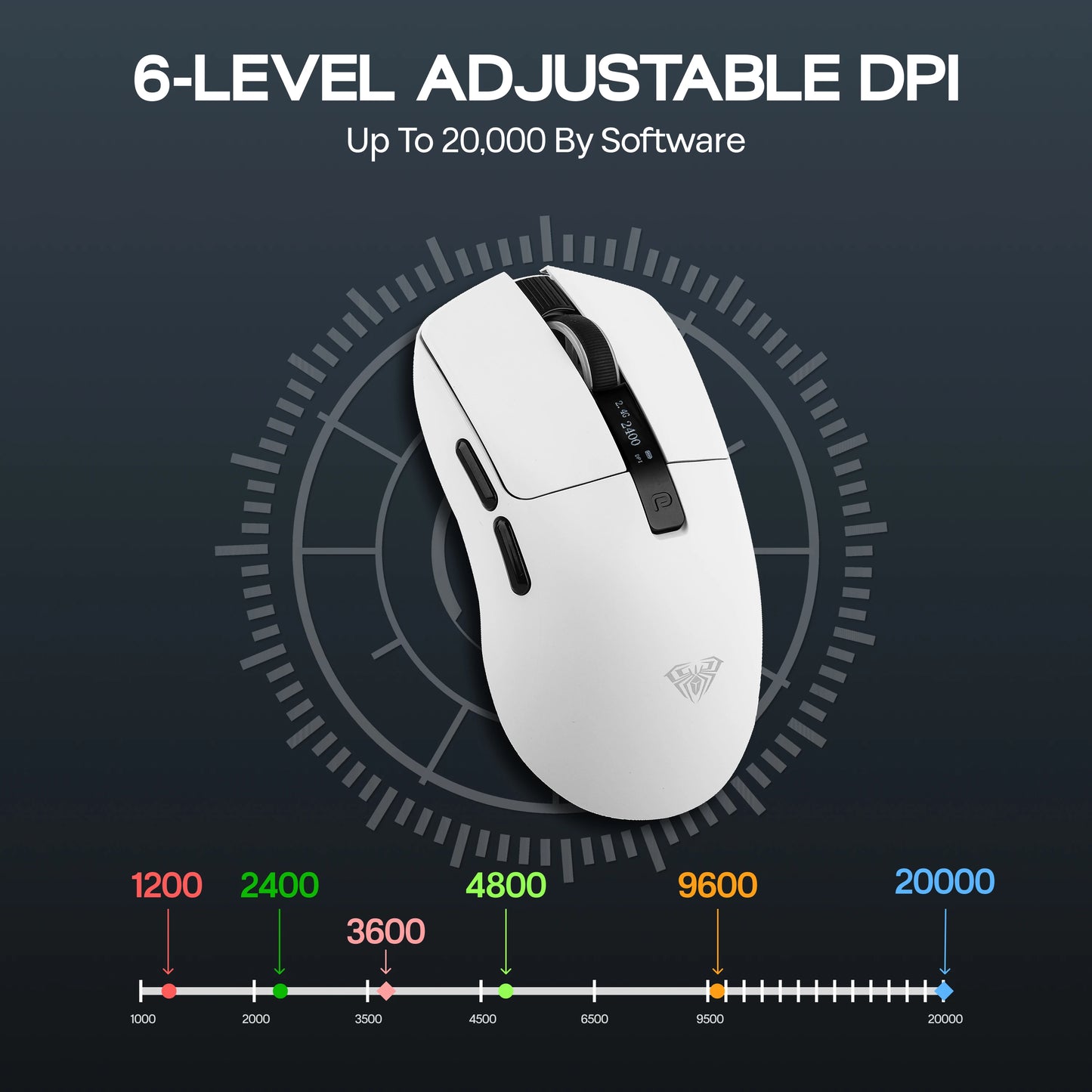 AULA SC590 PRO Wireless Gaming Mouse, Tri-Mode Bluetooth, 2.4GHz & Wired Gaming Mouse, 20000 DPI PAW3311 Sensor, 1000Hz Polling Rate RGB Gaming Mouse