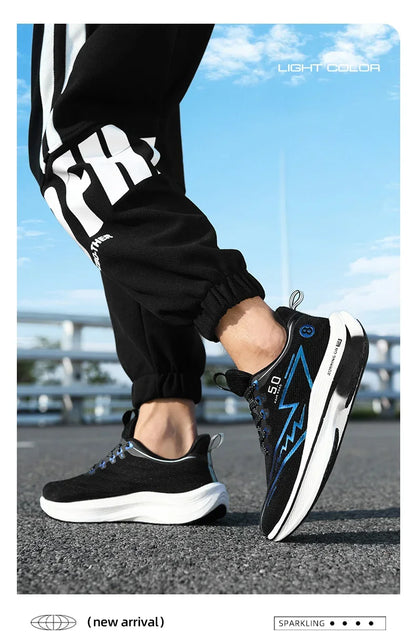 Men Sport Shoes Professional Cushioned Carbon Plate Running Shoes Breathable Lace-up Casual Sneakers Marathon Athletic Footwear