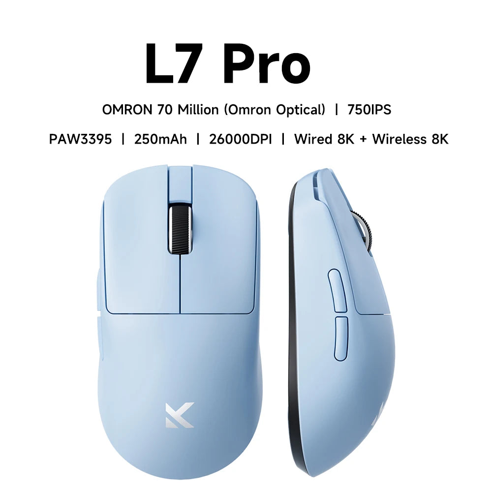 MCHOSE L7 Wireless Gaming Mouse L7 Ultra PAW3395 26K Sensor Dual 8K Polling 39g Ultra-Lightweight 2.4GHz RF/BT/Wired Tri-Mode