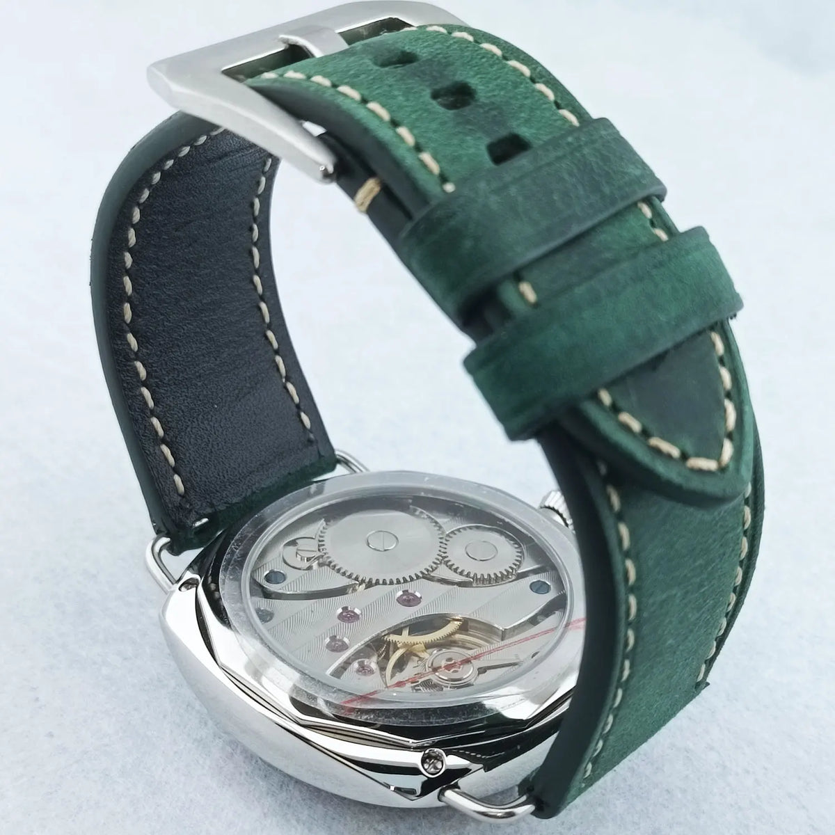 Zegarek męski 46 mm z ręcznym naciągiem, mechanizm Seagull ST3600, szkło szafirowe, wodoodporny, stal nierdzewna 316L, zegarek na zamówienie