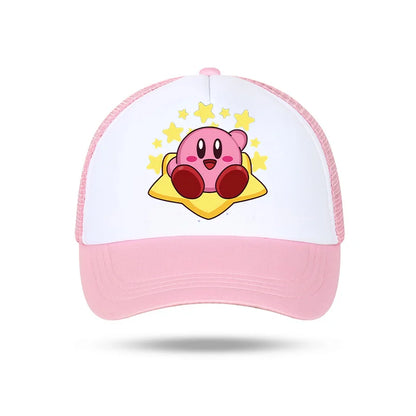 Kirby Summer Baseball Polyester Hats Universal Casual Cap Truck Driver Cartoon Peripheral Items Adult Adjustable Children Action