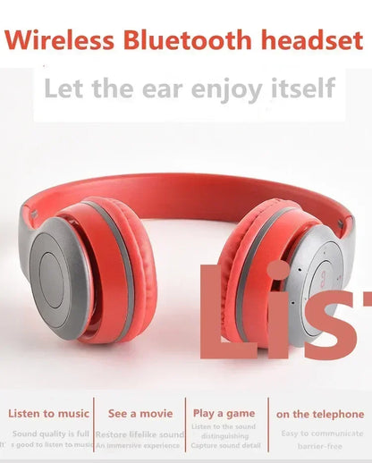 P47 Wireless Bluetooth Headphone With Mic Noise Cancelling Headsets Stereo Sound Earphones Sports Gaming Headphones Supports PC
