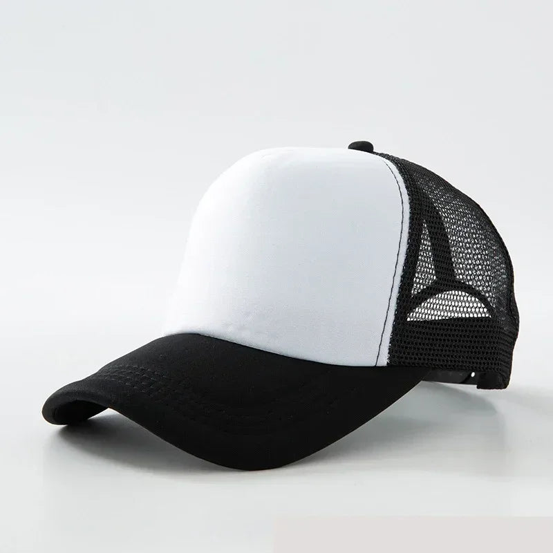 Custom Hat with Logo Printing Polyester Mesh Trucker Hat Adjustable Dad DIY Logo Baseball Cap for Men Women