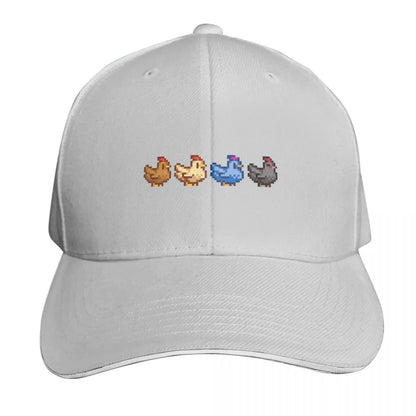 4 Chickens Stardew Valley Baseball Cap Fashion Beach Hat men Hood foam party Hat Hats For Men Women's