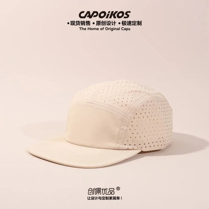 Customized Logo Solid Color Five-panel Quick-drying Baseball Cap Men's and Women's Mesh Breathable Camping Sports Skateboard Cap
