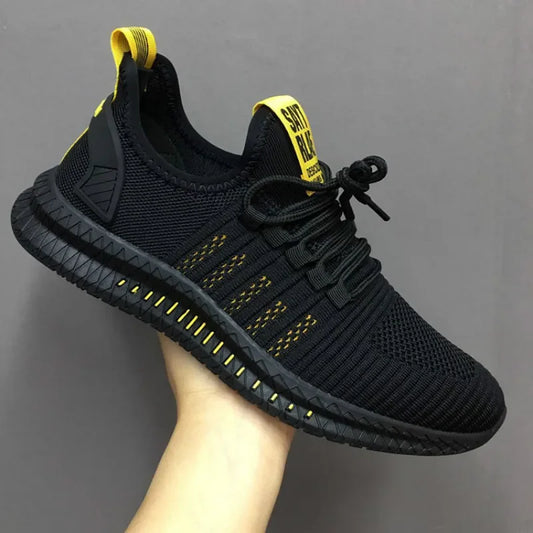 Moda Herrsneakers Mesh-skor Casualskor Snörskor för män Lätta vulkaniserade skor Promenadsneakers Zapatillas Hombre
