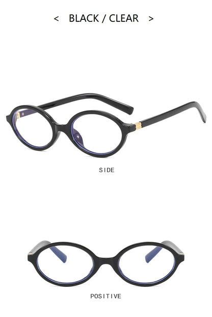 Oval Small Frame Luxury Brand Woman Sunglasses Women Retro Female Glasses Anti-blue Light Eyeglasses Trend Ladies Glasses men