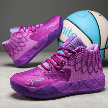 The youth actual combat basketball shoe movement outdoor comfortable cushioning wear-resisting fashion breathable high quality