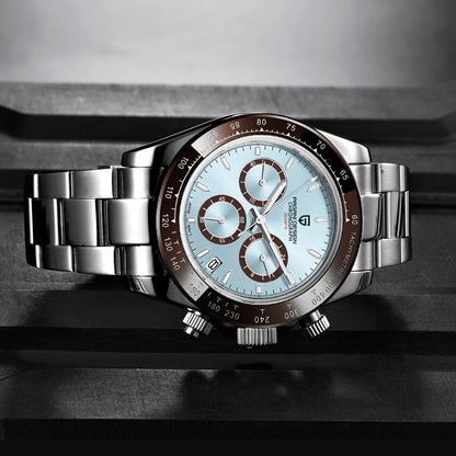 Montre pour homme PAGANI DESIGN – Modèle à cadrans colorés, montre-bracelet à quartz de luxe, chronographe équipé d'un mouvement