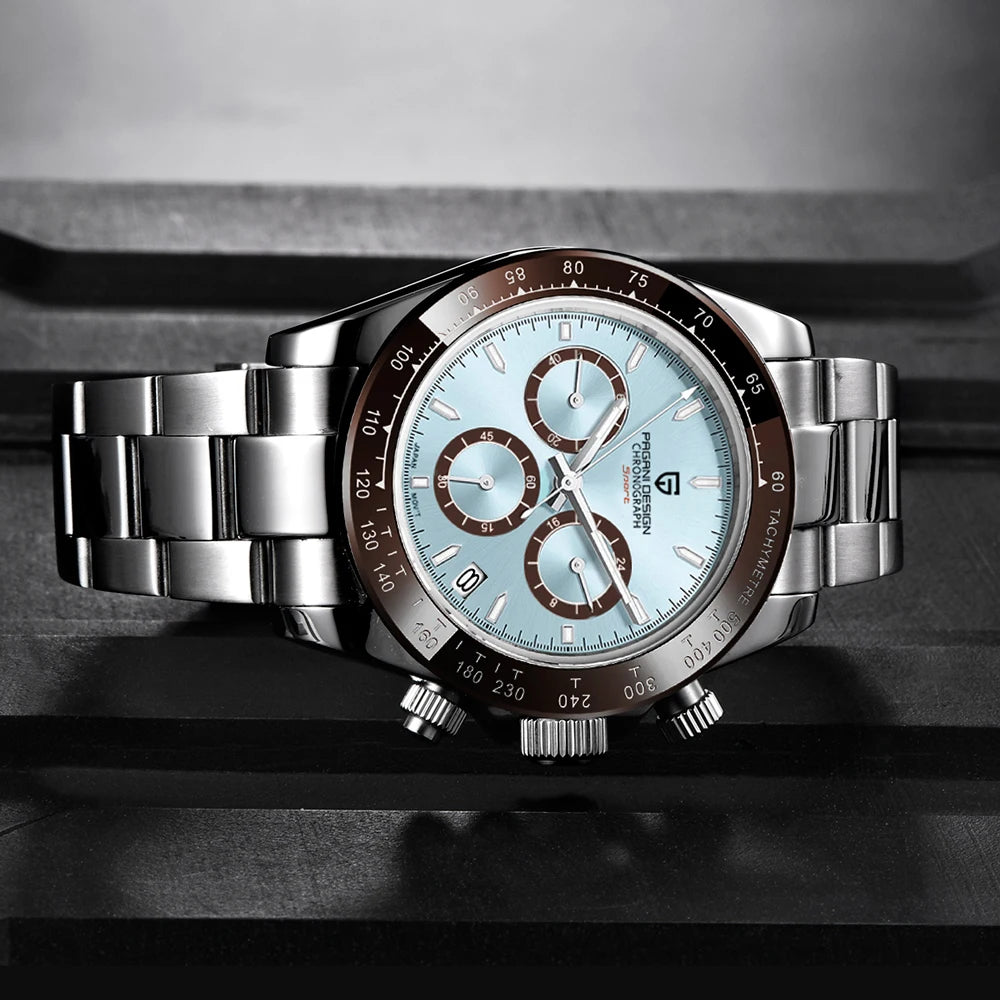 Relógio cronógrafo para homem PAGANI DESIGN – Relógio de pulso de luxo com movimento de quartzo, luminoso e estanque.